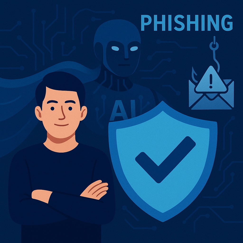 Usuário protegido por IA contra phishing