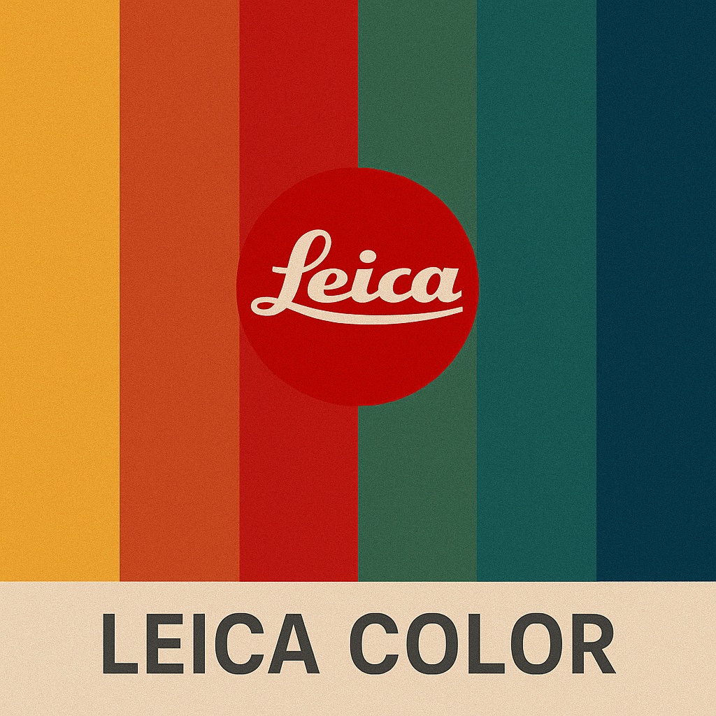 Mockup de paleta Leica: cores naturais e alto microcontraste