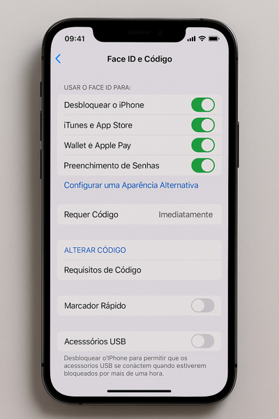 Ativando proteção contra Juice Jacking no iPhone